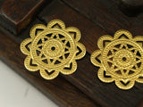 Snowflake Filigree Charm, 10 Raw Brass Snowflake Filigree Connectors Charms Findings (28mm) Brs 406 A0276