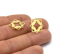 Earring Studs, 8 Raw Brass - Ethnic Motif Shaped Stud Earrings - Brass Earrings - Earrings (19x18x0.80mm) A2737