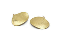 Gold Wavy Charm, 4 Gold Plated Brass Textured Charms With 1 Loop, Earrings, Pendants, Findings (20x25x0.50mm) D574