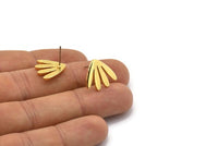 Earring Studs, 2 Gold Plated Brass - Gold Earring Findings - Gold Earrings - Earrings (15x16x1.5mm) N1638 H0887