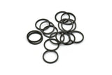 Black Circle Connectors, 24 Oxidized Black Brass Circle Connectors (14x1x1mm) BS 1099 S1175
