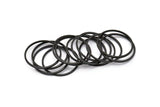 Black Circle Connectors, 12 Oxidized Black Brass Circle Connectors (24x1x1mm) BS 1092 S199