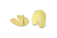 Earring Studs, 8 Raw Brass - U Shape Earrings - Brass Earrings - Earrings (17x15x0.80mm) A2761