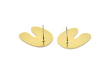 Earring Studs, 8 Raw Brass - U Shape Earrings - Brass Earrings - Earrings (17x15x0.80mm) A2761