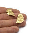 Semi Circle Charm, 12 Raw Brass Wavy Half Moon Charms With 2 Holes, Earrings, Findings (29x15x0.60mm) D0725