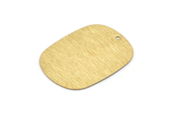 Brass Military Tag, 12 Raw Brass Textured Stamping Blanks With 1 Hole , Earrings, Findings (27x20x0.50mm) D0681