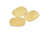 Brass Military Tag, 12 Raw Brass Textured Stamping Blanks With 1 Hole , Earrings, Findings (27x20x0.50mm) D0681