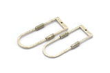 D Shape Rings, 2 Antique Silver Plated Brass D Shape Textured Connectors With 1 Hole, Rings  (47x19x1.4mm) BS 1884 H0454