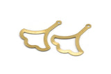 Brass Ginkgo Charm, 50 Raw Brass Ginkgo Leaf Charms With 1 Hole (26x20x0.40mm) A0950