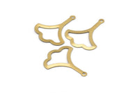 Brass Ginkgo Charm, 50 Raw Brass Ginkgo Leaf Charms With 1 Hole (26x20x0.40mm) A0950