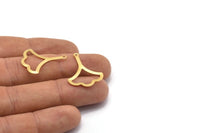 Brass Ginkgo Charm, 50 Raw Brass Ginkgo Leaf Charms With 1 Hole (26x20x0.40mm) A0950