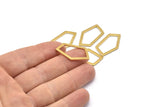 Brass Geometric Charm, 24 Raw Brass Pentagonal Charms Without Hole, Earrings, Findings (28x16x1mm) D0766