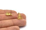 Brass Bicycle Earring, 10 Raw Brass Bicycle Stud Earrings (14x11mm) N1220
