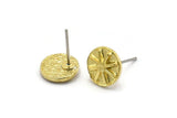 Brass Round Earring, 8 Raw Brass Round Stud Earrings (9x2mm) N1820