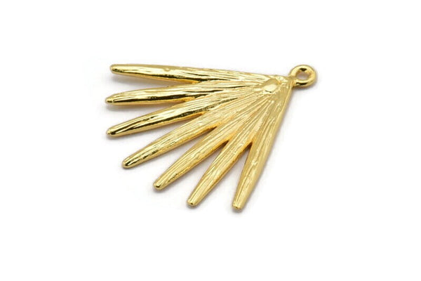 Gold Broom Charm, Gold Plated Brass Broom Charms With 1 Loop, Pendants, Earrings (31x1.5mm) N1010 Q0957