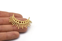 Moon Phases Pendant, Gold Plated Brass Crescent Pendants With 2 Loops, Earring Findings (48x23x1mm) N1017 Q0965