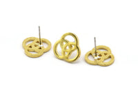 Earring Studs, 6 Raw Brass -  Stud Earrings - Brass Earrings - Earrings (14x1.5mm) N1818