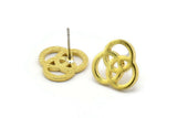 Earring Studs, 6 Raw Brass -  Stud Earrings - Brass Earrings - Earrings (14x1.5mm) N1818