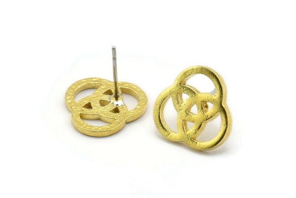 Earring Studs, 6 Raw Brass -  Stud Earrings - Brass Earrings - Earrings (14x1.5mm) N1818