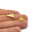 Brass Triangle Earring, 4 Raw Brass Triangle Stud Earrings (17x13x2mm) N1919