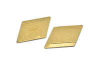Brass Diamond Charm, 2 Raw Brass Diamond Stamping Blanks With 1 Hole, Pendants, Earrings, Findings (53x36x1mm) D0783