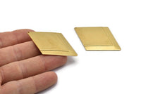 Brass Diamond Charm, 2 Raw Brass Diamond Stamping Blanks With 1 Hole, Pendants, Earrings, Findings (53x36x1mm) D0783