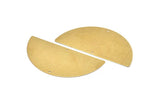 Brass Half Moon, 4 Raw Brass Semi Circle Blanks With 2 Holes, Charms, Earrings, Pendants (70x34x0.6mm) D0798