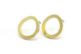 Earring Studs, 10 Raw Brass - Irregular Round Shape Stud Earrings - Brass Earrings - Earrings (14x13x0.80mm) A2774