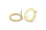 Earring Studs, 10 Raw Brass - Irregular Round Shape Stud Earrings - Brass Earrings - Earrings (14x13x0.80mm) A2774