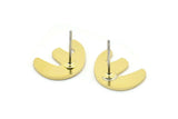 Earring Studs, 8 Raw Brass - Irregular Shaped Stud Earrings - Brass Earrings - Earrings (10x14x0.80mm) A2772