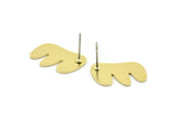 Earring Studs, 8 Raw Brass - Irregular Shaped Stud Earrings - Brass Earrings - Earrings (18x12x0.80mm) A2763