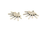 Sun Ethnic Pendant, 6 Antique Silver Plated Brass Sun Ethnic Pendants With 1 Loop, Findings, Charms (21x17x1.50mm) E479 H1147