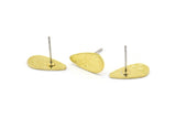 Brass Drop Earring, 12 Raw Brass Drop Stud Earrings (15x8x0.80mm) M01496 A1578