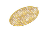Brass Earring Charm ,4 Raw Brass Textured Oval Earring Charms Pendants With 1 Loop , Findings (70x44mm) E515