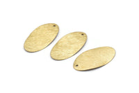Brass Oval Charm, 24 Raw Brass Textured Oval Stamping Blanks With 1 Hole, Earrings, Findings (29x16x0.50mm) D0825