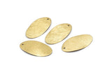 Brass Oval Charm, 24 Raw Brass Textured Oval Stamping Blanks With 1 Hole, Earrings, Findings (29x16x0.50mm) D0825
