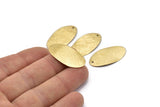 Brass Oval Charm, 24 Raw Brass Textured Oval Stamping Blanks With 1 Hole, Earrings, Findings (29x16x0.50mm) D0825