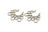 Ethnic Circle Pendant, 2 Antique Silver Plated Brass Pendants With 2 Loops, Pendants, Charms, Findings (35.5x39x1.4mm) U036 H0508