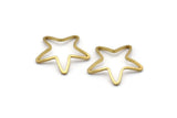 Star Brass Connector, 20 Raw Brass Star Connector (16mm) Bs 1209