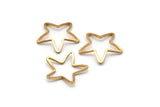 Gold Star Rings, 20 Gold Plated Brass Star Rings (16mm) Bs 1209