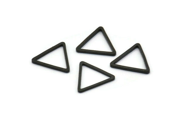 Black Triangle Charm, 24 Oxidized Brass Black Triangle Charms (12x0.80mm) BS 1022 S444