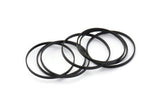 Black Circle Connectors - 25 Oxidized Brass Black Circle Connectors (30x0.8x2mm) D0314 S458
