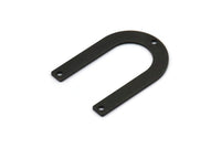 Black Geometric Charm, 8 Oxidized Black Textured U Shaped Pendants With 3 Holes, Charms, Findings (28x20x0.80mm) D875 S1020