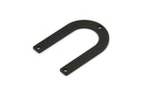 Black Geometric Charm, 8 Oxidized Black Textured U Shaped Pendants With 3 Holes, Charms, Findings (28x20x0.80mm) D875 S1020