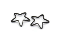 Black Star Connector, 20 Oxidized Brass Black Star Connector (16mm) Bs 1209 S874