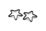 Black Star Connector, 20 Oxidized Brass Black Star Connector (16mm) Bs 1209 S874