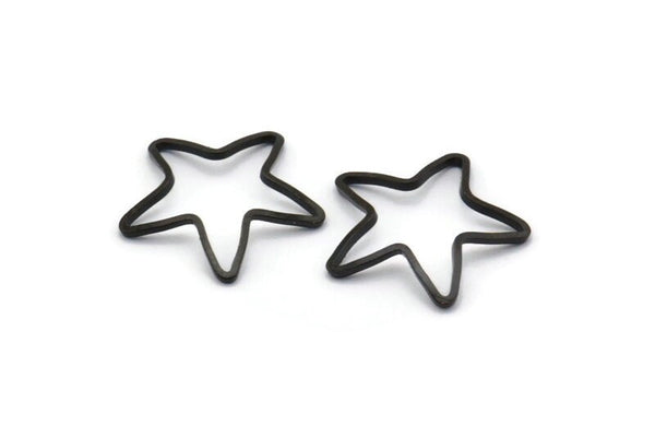 Black Star Connector, 20 Oxidized Brass Black Star Connector (16mm) Bs 1209 S874