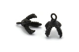 Dragon Claw Pendant, 5 Oxidized Brass Black Dragon Claw Charms, Necklace Pendants (14x10mm) N0419 S534