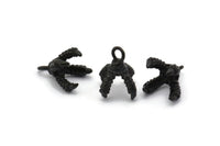 Dragon Claw Pendant, 5 Oxidized Brass Black Dragon Claw Charms, Necklace Pendants (14x10mm) N0419 S534