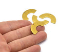 Brass Geometric Charm, 12 Raw Brass U Shaped Pendants With 1 Hole, Charms, Findings (30x15x8x0.8mm) BS 1810
